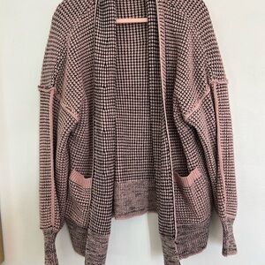NWOT Black Pink Pocketed Open Front Cardigan XL